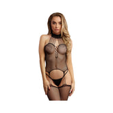 Suspender Fishnet Choker Bodystocking